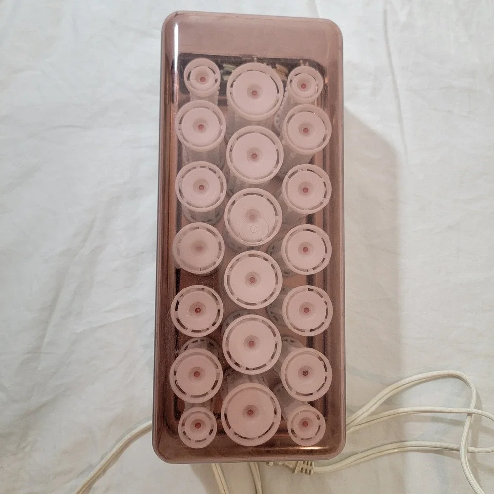 Vintage Clairol Deluxe C-40-1 Electric Hot Rollers & Clips Complete Set Tested